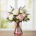 VMA1110PK - Pink Glass Rosario Vase, Machine Blown - 8"