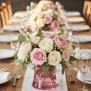 VMA1110PK - Pink Glass Rosario Vase, Machine Blown - 8"