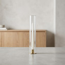 HSR0212 - Pleated/Ribbed Clear Glass Hurricane Candle Shade Chimney Tube  [No Bottom] - 2" x 12"