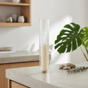 HSR0212 - Pleated/Ribbed Clear Glass Hurricane Candle Shade Chimney Tube  [No Bottom] - 2" x 12"