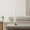 HSR0212 - Pleated/Ribbed Clear Glass Hurricane Candle Shade Chimney Tube  [No Bottom] - 2" x 12"