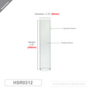 HSR0312 - Pleated/Ribbed Clear Glass Hurricane Candle Shade Chimney Tube  [No Bottom] - 3" x 12"