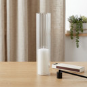 HSR0312 - Pleated/Ribbed Clear Glass Hurricane Candle Shade Chimney Tube  [No Bottom] - 3" x 12"