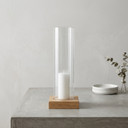 HSR0412 - Pleated/Ribbed Clear Glass Hurricane Candle Shade Chimney Tube  [No Bottom] - 4" x 12"