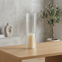 HSR0412 - Pleated/Ribbed Clear Glass Hurricane Candle Shade Chimney Tube  [No Bottom] - 4" x 12"