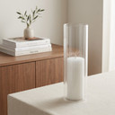HSR0412 - Pleated/Ribbed Clear Glass Hurricane Candle Shade Chimney Tube  [No Bottom] - 4" x 12"