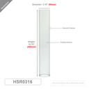 HSR0316 - Pleated/Ribbed Clear Glass Hurricane Candle Shade Chimney Tube  [No Bottom] - 3" x 16"