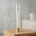 HSR0316 - Pleated/Ribbed Clear Glass Hurricane Candle Shade Chimney Tube  [No Bottom] - 3" x 16"