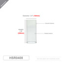 HSR0408 - Pleated/Ribbed Clear Glass Hurricane Candle Shade Chimney Tube  [No Bottom] - 4" x 8"