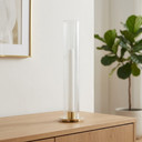 HSR2514 - Pleated/Ribbed Clear Glass Hurricane Candle Shade Chimney Tube  [No Bottom] - 4" x 8"