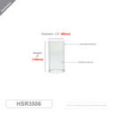 HSR3506 - Pleated/Ribbed Clear Glass Hurricane Candle Shade Chimney Tube  [No Bottom] - 3.5" x 6"