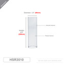 HSR3510 - Pleated/Ribbed Clear Glass Hurricane Candle Shade Chimney Tube  [No Bottom] - 3.5" x 10"