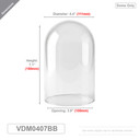 VDM0407BB - Medium Glass Display Dome / NO BASE - 7.1" (1pc) [FOAM PACKED]