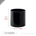 VCY0606BK - Black Glass Cylinder Vase - 6" x 6"