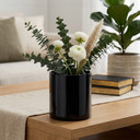 VCY0505BK - Black Glass Cylinder Vase - 5" x 5"
