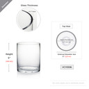 5" Diameter Glass Cylinder Vase  (Various Heights - Under 15")