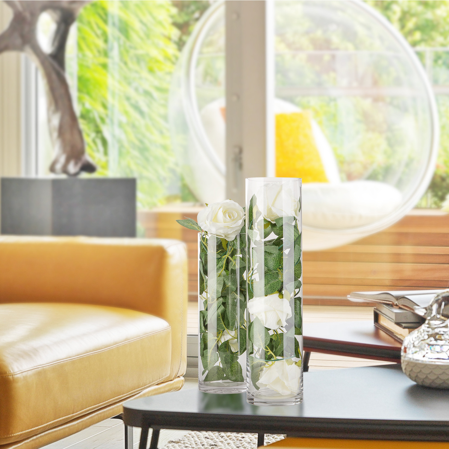 VBW0008 Clear Bubble Bowl Glass Vase 8"