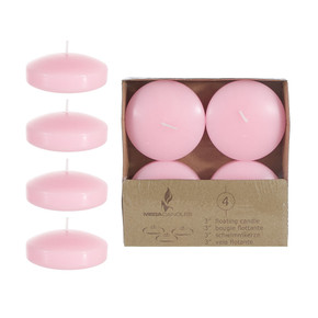CGA064-P 3" Floating Disc Candles - Pink (4 pcs/box)