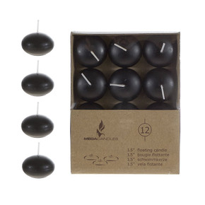 CGA077-BK 1.5" Floating Candles - Black (12 pcs/box)