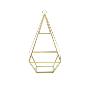 GET0610GD Gold Raised Pyramid Geometric Terrarium - 9.5"H  (9 pcs)