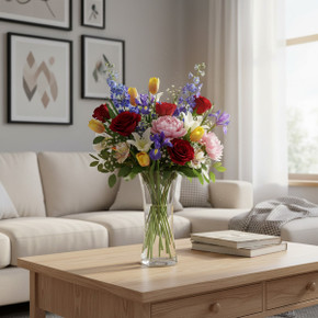 VCK0910 - Clear Glass Oval Shaped Gathering Vase - 10"