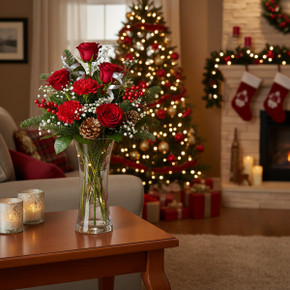 VCK0912 - Clear Glass Round Gathering Vase - 12"