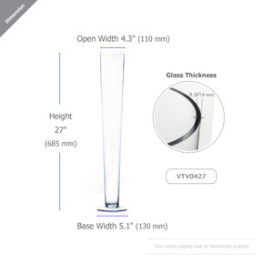 VTV0427 - Pilsner Glass Trumpet Vase - 27"