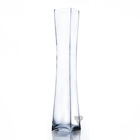VXV0426 - Unique Square Concave Glass Vase - 4" x 26"