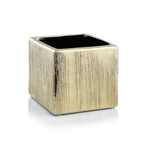 CSQ5505GX - Textured Gold Square Cube - 5.5" x 5.5" x 5" H