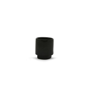 CUC1303BK Small Unique Black Cylinder Ceramic with Base - 3.15" H (32 pcs)