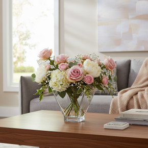 VTB8808 - Inverted Pyramid Taper Down Block Vase - 8"