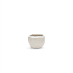 CGB3903WT - Small White Geometric Pot - 4" W x 2.75" H