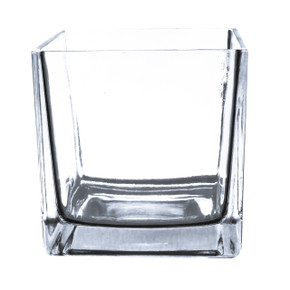 VCB0004A - Everyday Clear Cube Glass Candle Holder / Vase - 4" (24 pcs/case)