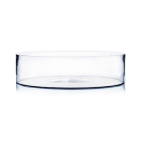 VCY1504 - Large Wide Pan Cylinder Glass Vase - 15" x 4"