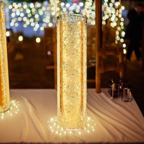 HST0416GS - Gold Speckled Glass Hurricane Candle Shade Chimney Tube [No Bottom] - 4" x 16"