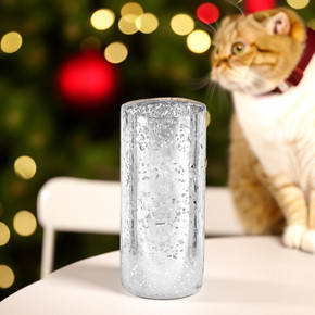 HST0510SS - Silver Speckled Glass Hurricane Candle Shade Chimney Tube [No Bottom] - 5" x 10"