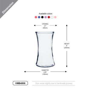 VMB4508 - Gathering Vase, Machine Pressed - 8" (Various Colors)