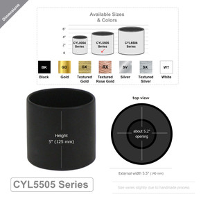 CYL5505 - Ceramic Cylinder Vase - 5"H (Various Colors)