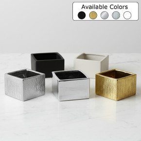 Short Square Ceramic Block Vase - 5.75" x 4"