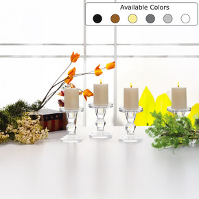4.5" Medium Classic Pillar / Taper Candle Holder  - (Various Colors)