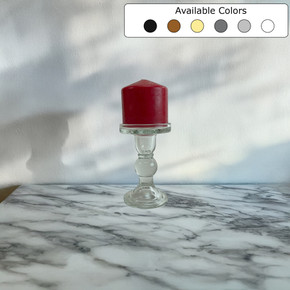 5.3" Large Clear Classic Pillar / Taper Candle Holder (Various Colors)