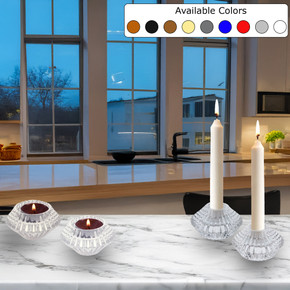 1.7" Echo Bloom Glass Reversible Candle Holder - (Various Colors) 1.7" Echo Bloom Glass Reversible Candle Holder - (Various Colors)