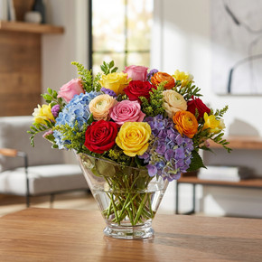 VHC1708 - Calyx Slant Cut Bowl Vase - 7.75"