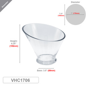 VHC1706 - Calyx Slant Cut Bowl Vase - 6.25"