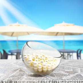 VHC0705 - Slant Bowl Glass Vase - 5"