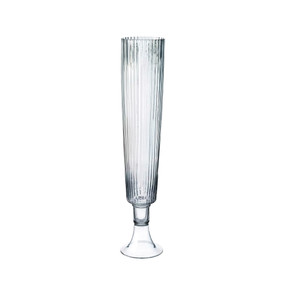VTV3235 - Clear Fluted Trumpet Vase - 35.5"