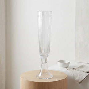VTV3226 - Clear Fluted Trumpet Vase - 25.75"