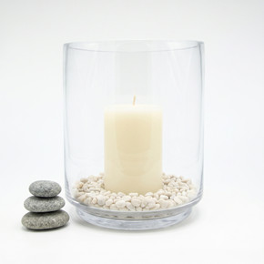 VHV4308 - Taylor Raised Hurricane Pillar Candle Holder / Vase - 7.9"  (2 pcs/case)