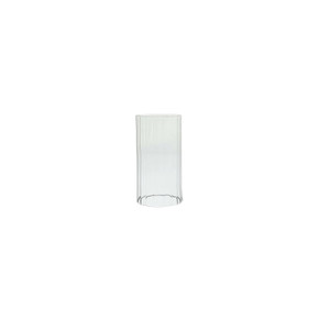 HSR3506 - Pleated/Ribbed Clear Glass Hurricane Candle Shade Chimney Tube  [No Bottom] - 3.5" x 6"