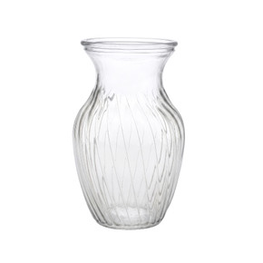 Swirled Rose Bouquet Vase, Machine Pressed - 8" (Various Colors)